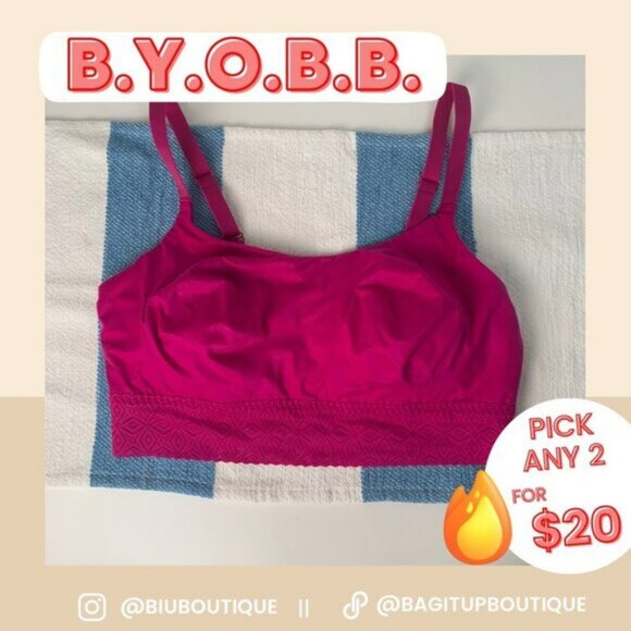 NWT Hot Pink 'So Soft' Lightly Lined Long Line Bralette - Auden - Picture 1 of 6